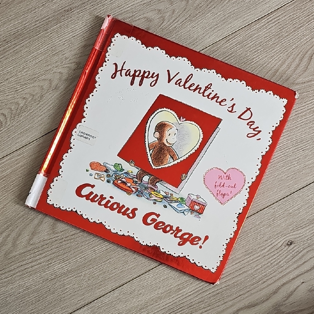 Curious George Hardcover Valentines Day Picture Book *from A Library